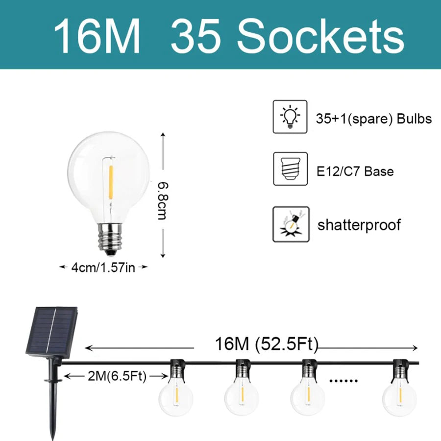 Lámpara led solar para patio