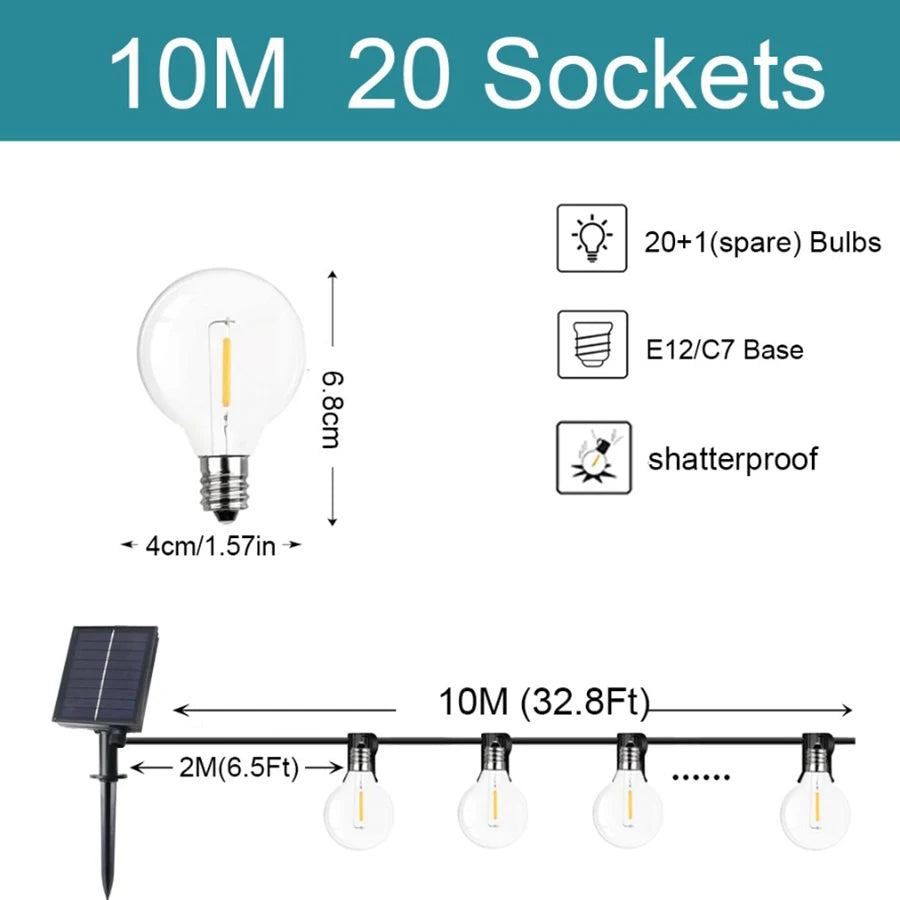Lámpara led solar para patio